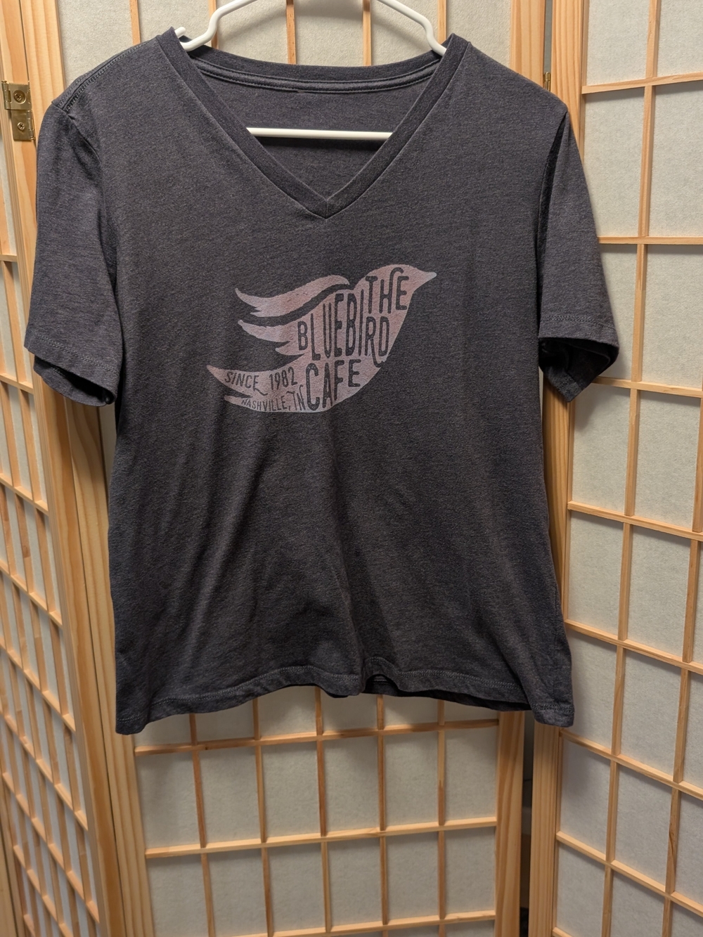 Bluebird Cafe Nashville T-Shirt Heathered Blue V-Neck Music Tee